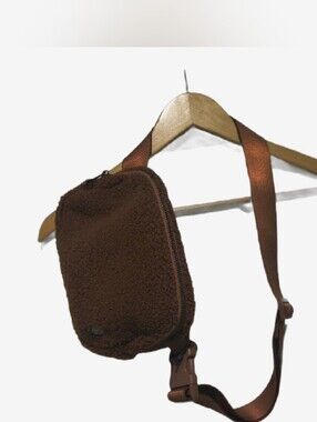 P-Star Brown Fleece Sherpa Belt Bag Teddy Crossbody Hip Pack Fanny Pack Sling